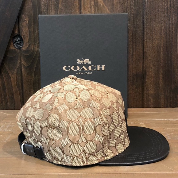 NWT Authentic Coach Signature Flat Brim Hat - Picture 2 of 8